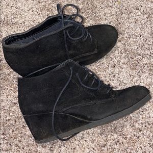 Black suede booties
